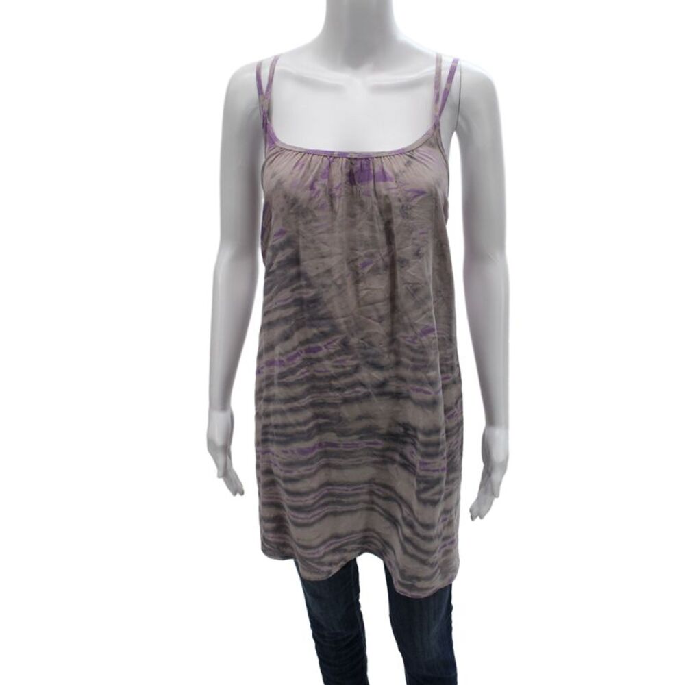 Gypsy 05 Womens Silk Striped Camisole Tunic Dress Square Neck Knee Size S
